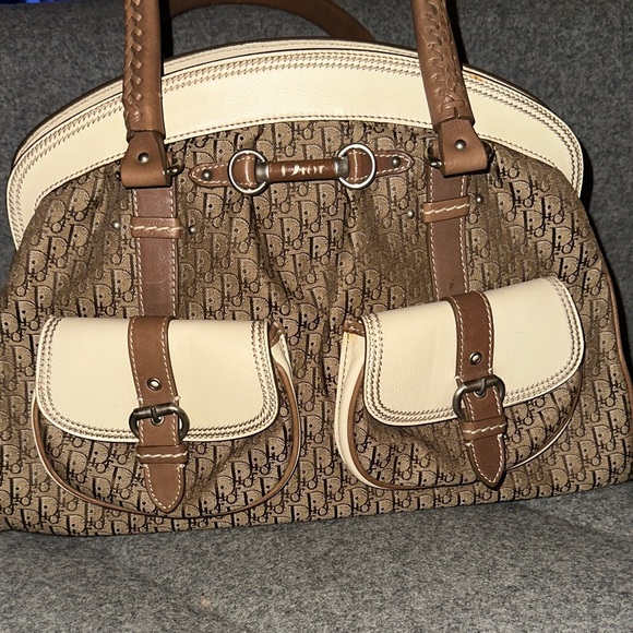 Dior Brown and Cream Satchel - Picture 1 of 7